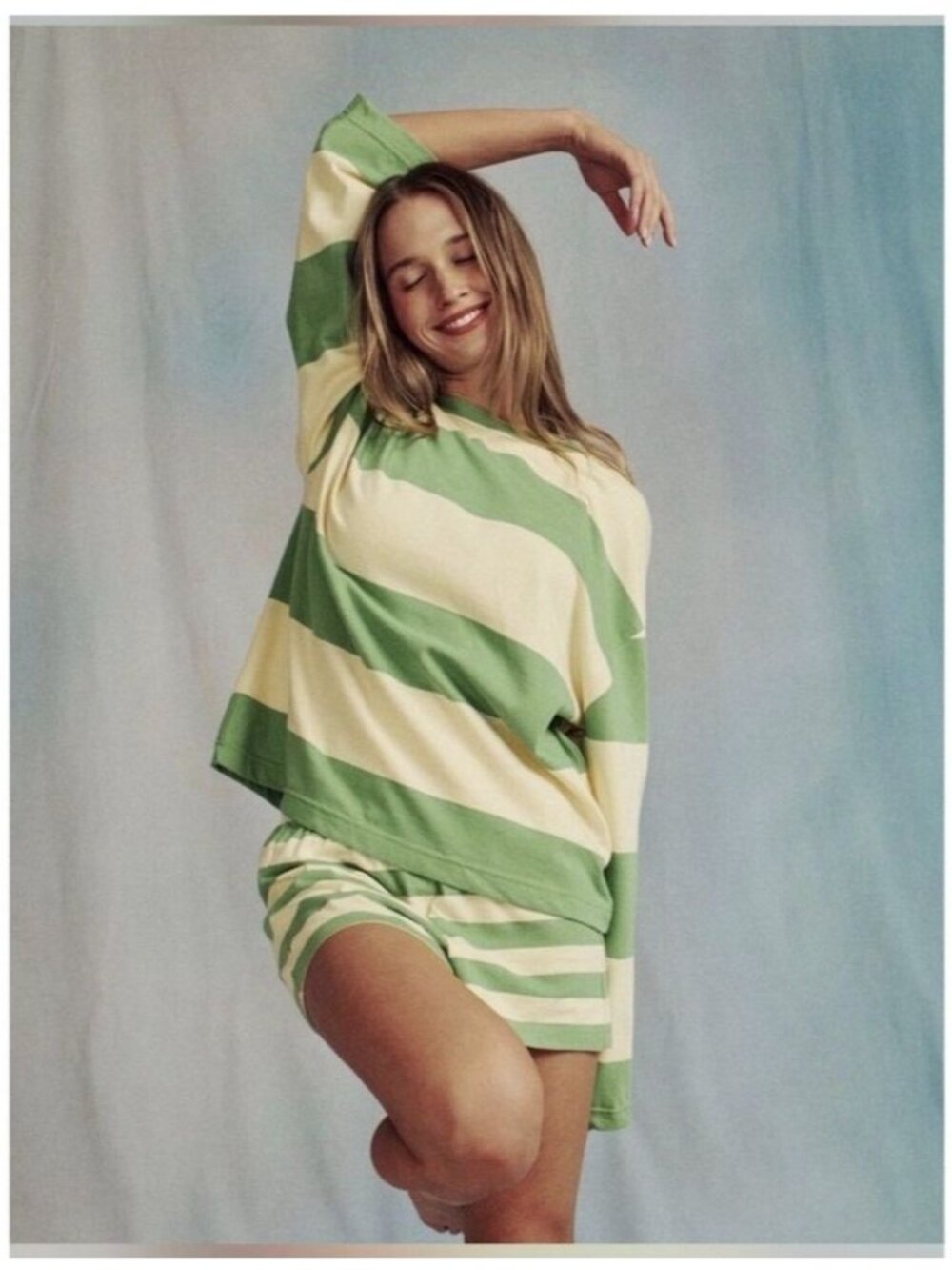 Daily Drills NWT Lucky + Lemonade Stripe L/S Top & Micro Shorts XS/S